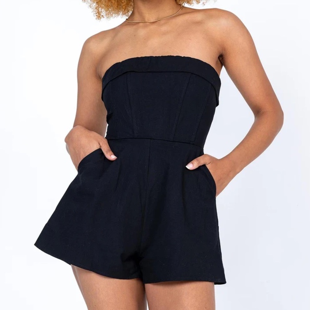 Princess Polly Gianna Romper Black Size 0